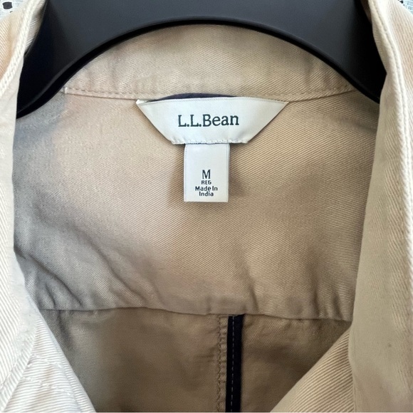 L.L. Bean Women's Beige Fitted Utility Jacket Pima Cotton Coat Medium Blazer - Picture 11 of 12